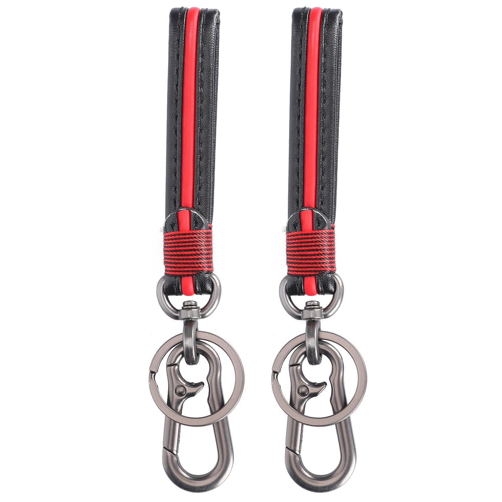 Key Chain Key Pendant Hand‑Made Faux Leather Braided High-strength Alloy for Key Couple Christmas Gifts Bag Decoration Peaceful Pleasures Health and Wellness Default Title