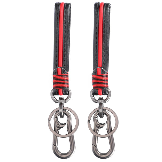 Key Chain Key Pendant Hand‑Made Faux Leather Braided High-strength Alloy for Key Couple Christmas Gifts Bag Decoration Peaceful Pleasures Health and Wellness Default Title