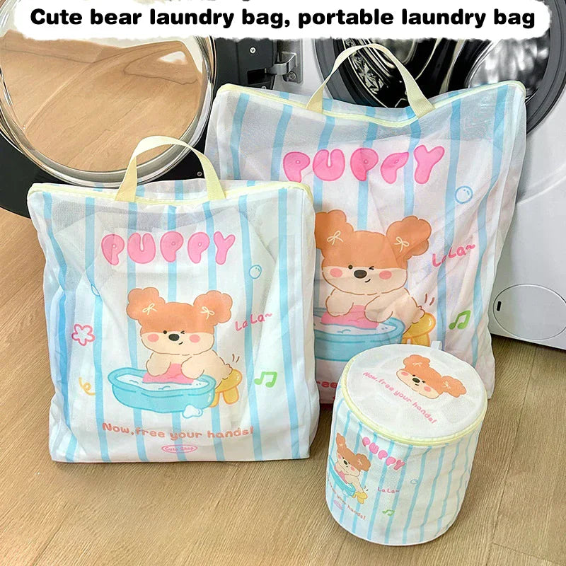 Cute Bear Kids Laundry Bag – Portable Mesh Washing Bag Mesh Laundry Bag Peaceful Pleasures Health and Wellness