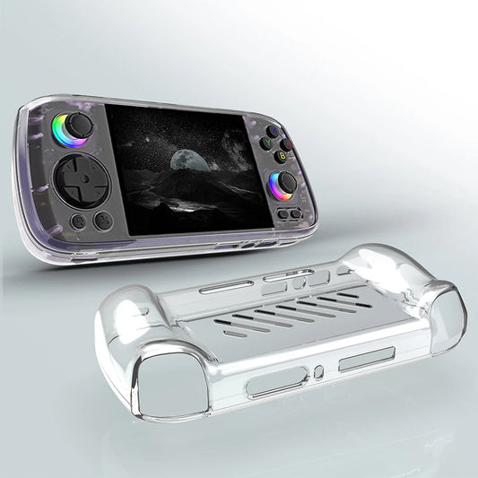Suitable For ANBERNIC RG 406H Game Machine Protective Cover TPU Cooling Transparent Anti-Drop Case Comfortable To Touch Peaceful Pleasures Health and Wellness Transparent Gray
