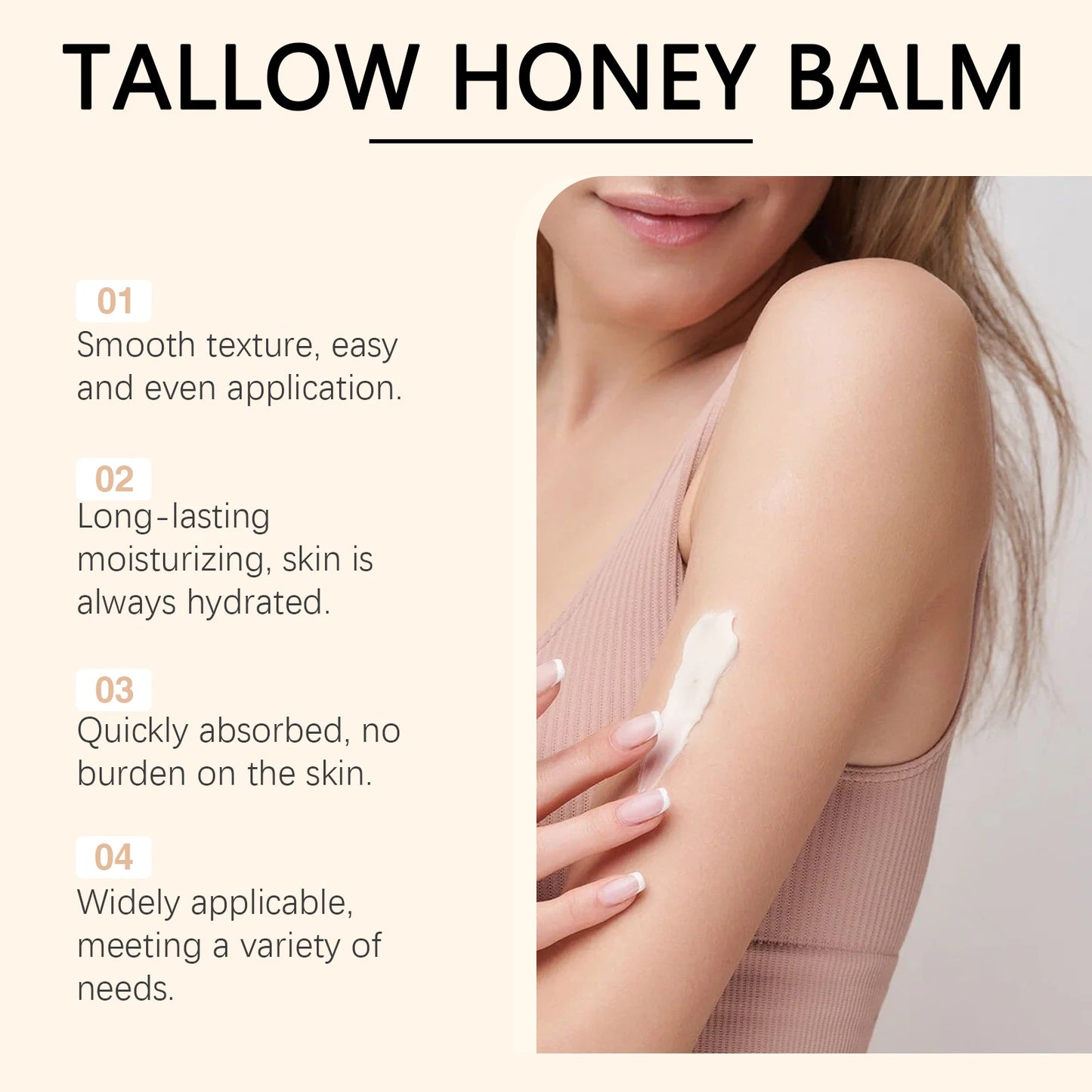 Whipped Beef Tallow & Honey Balm – Face & Body Moisturizer