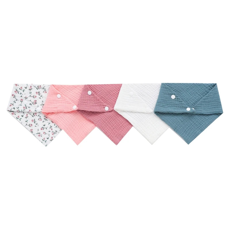 5-Pack Soft Cotton Baby Burp Cloths & Newborn Washcloths