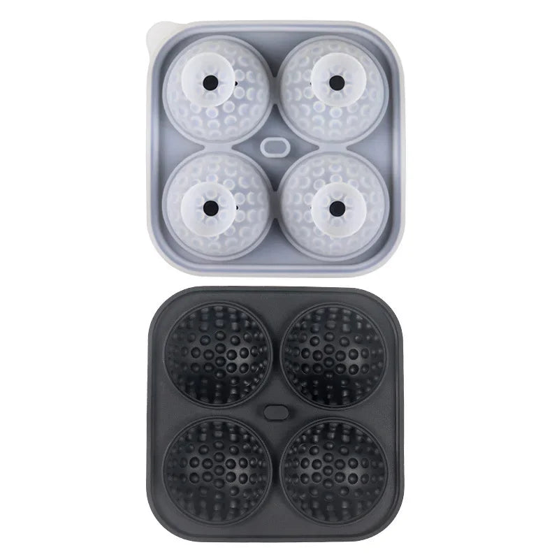 3D Golf Ball Ice Cube Mold – Silicone Whiskey Tray with Funnel