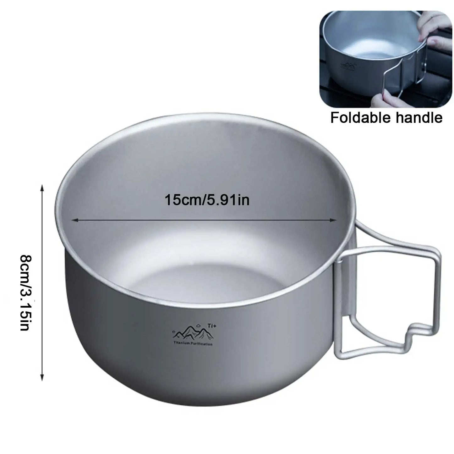 Titanium Foldable Camping Pot – Lightweight Collapsible Cookware
