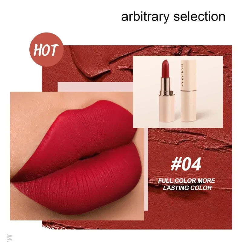 Handaiyan Velvet Matte Lipstick – 8 Shades, Waterproof