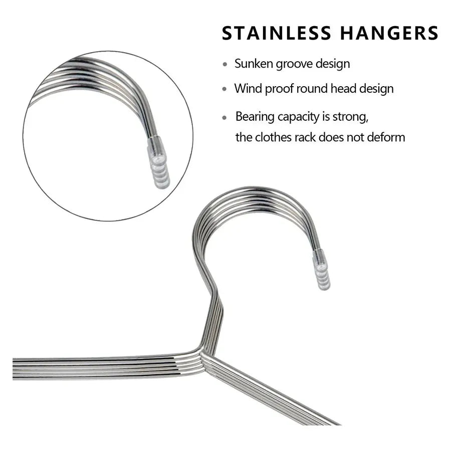 Wire Clothes Hanger, Strong and Durable Stainless Steel Metal Clothes Hanger, Heavy Duty Non-Slip Slim Space Saving, 16.5 Inch Peaceful Pleasures Health and Wellness