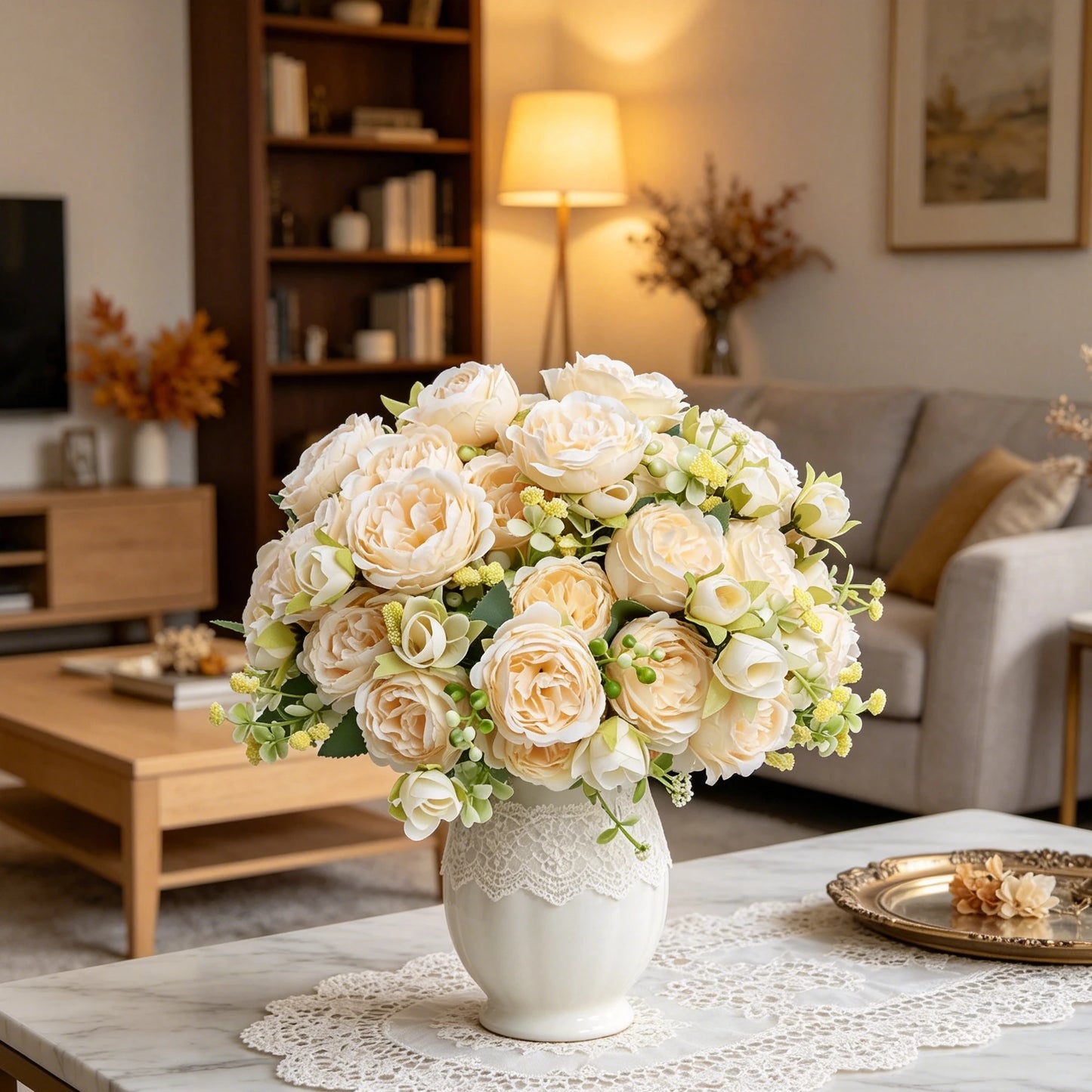 Artificial Silk Peony Flowers | Wedding & Home Decor Bouquet