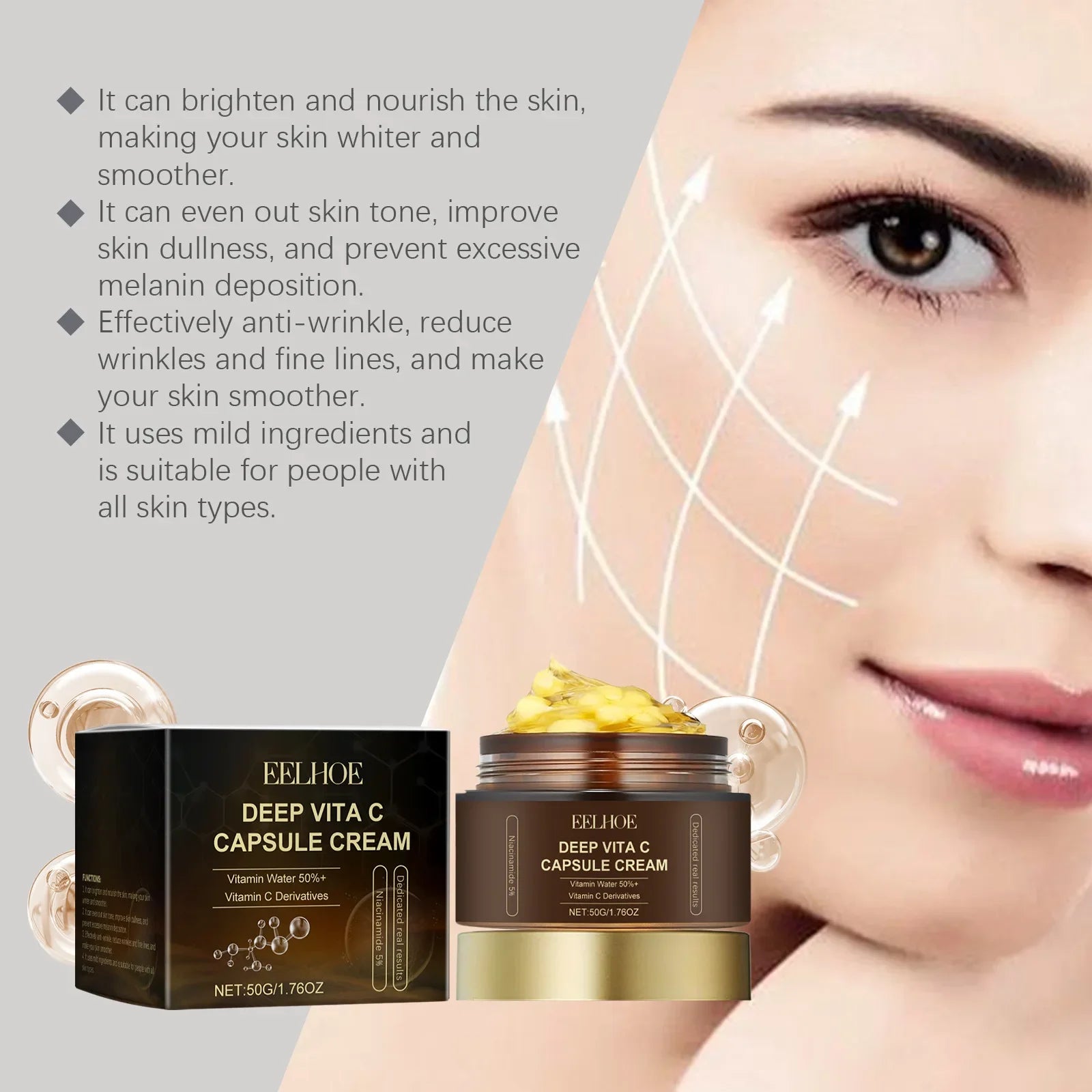 Vitamin C Face Cream – Brighten, Firm & Correct Dark Spots Peaceful Pleasures Health and Wellness