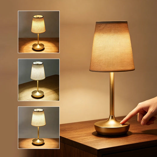 Rechargeable LED Table Lamps Simple Classic Lamp Dimmable USB Fabric Lampshade Bedroom Bedside Lighting Decoration Peaceful Pleasures Health and Wellness