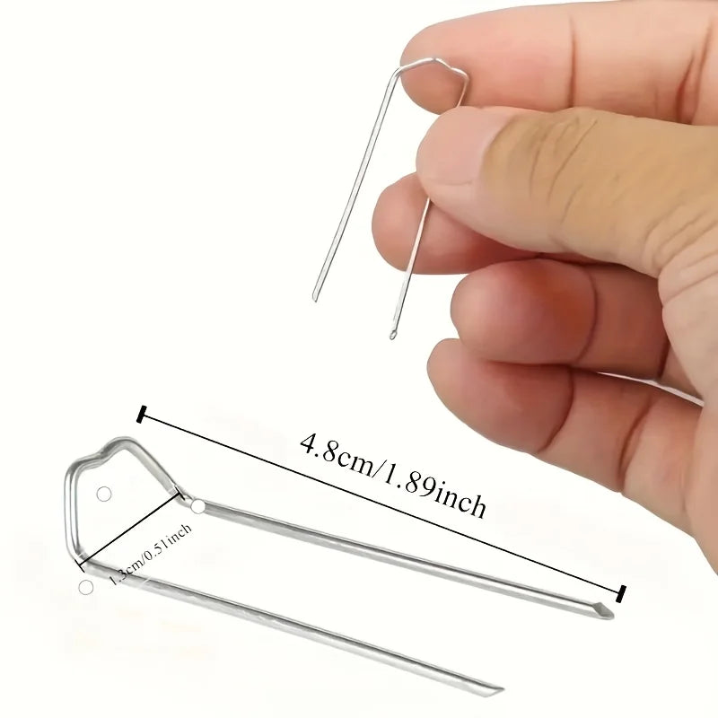 100 Green U-shaped Flower Pins 1 8-inch Stainless Steel Handicraft