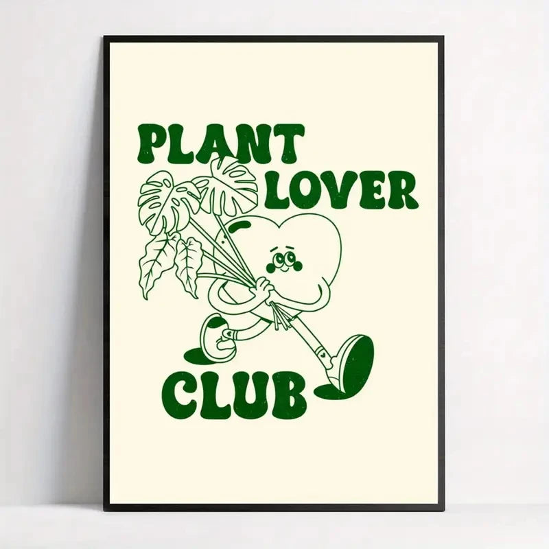 Plant Lover Club Botanical Canvas Wall Art Print | Home Decor