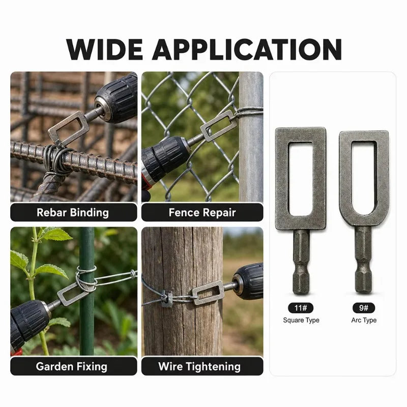 1/4 Hex Shank Wire Twisting Tool, Rebar Tie Wire Winder Drill Attachment, Fence Repair Construction Hardware Tool Box Cases Peaceful Pleasures Health and Wellness