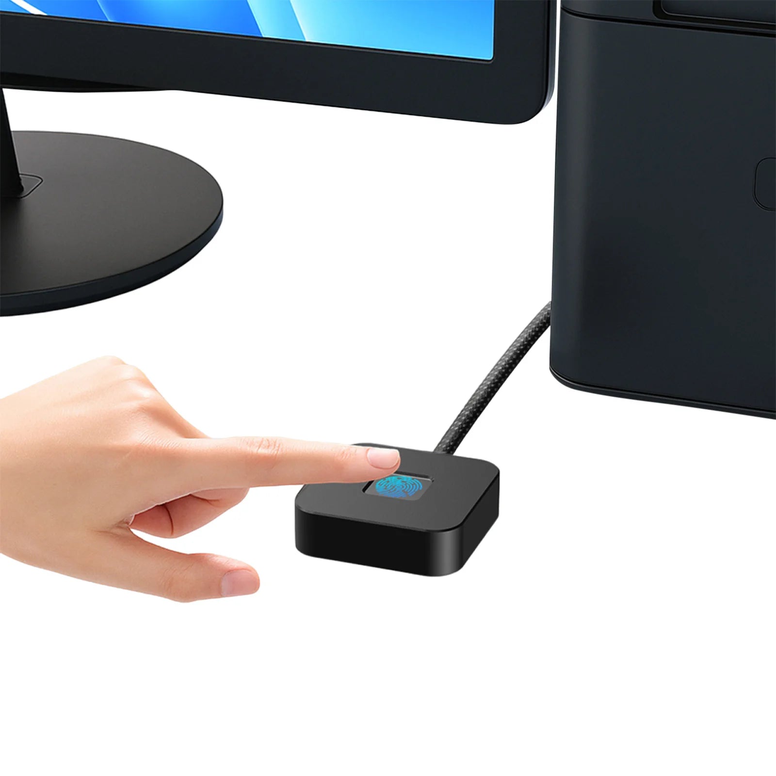 USB Fingerprint Reader with 5ft Cable Portable USB Fingerprint Logger Biometric Fingerprint Login Reader for Windows 11/10 Peaceful Pleasures Health and Wellness