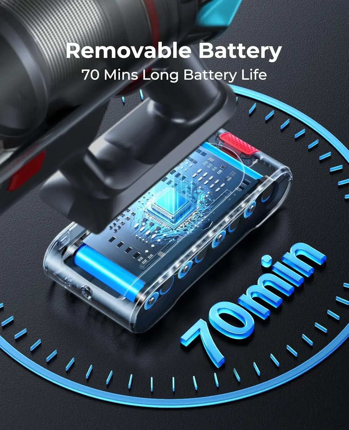 Cordless Vacuum Cleaner 650W/55Kpa, Stick Vacuum with 70 Min Runtime, Touch Display, 6-in-1 for Carpet/Hard Floor/Pet Hair Peaceful Pleasures Health and Wellness