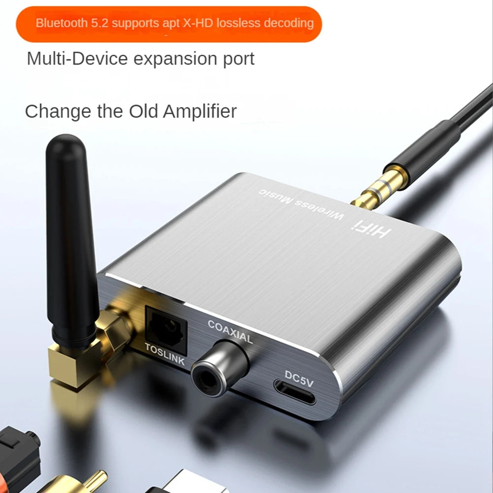 *Great D300 Wireless Receiver APTX-HD BT 5.2 HiFi Stereo Audio Adapter Support Coaxial Optical Fiber for Headphone TV Amplifier Peaceful Pleasures Health and Wellness