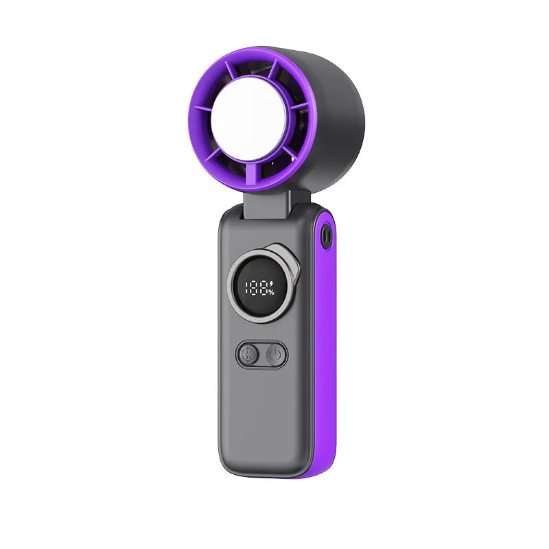 USB Portable Handheld Turbo Fan – Digital Display, High Speed