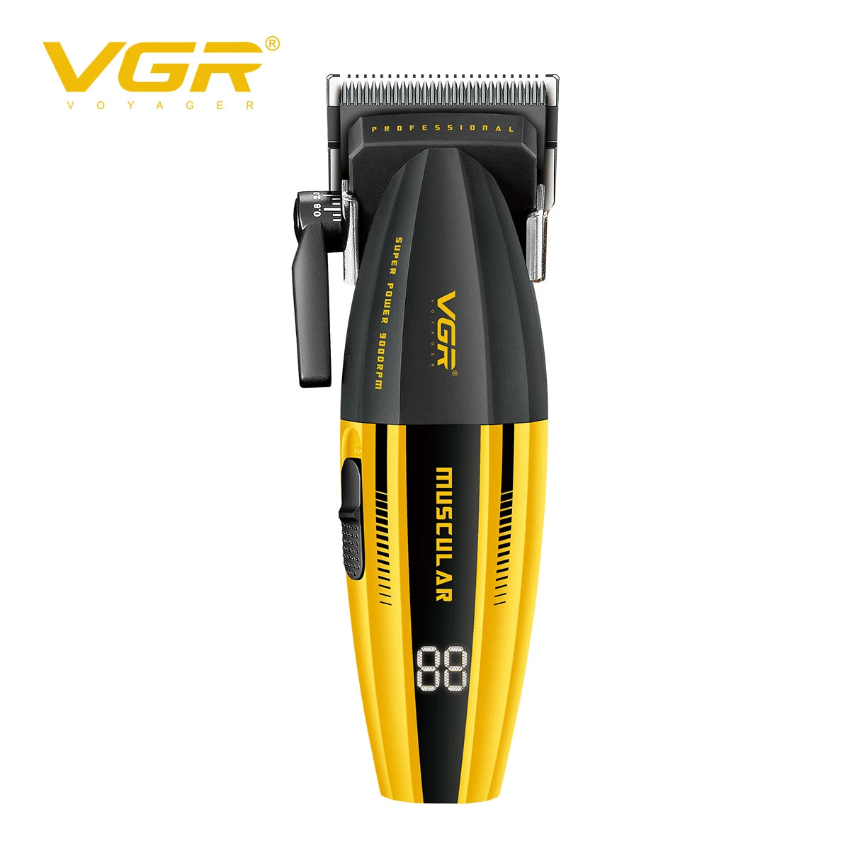 VGR high-end professional electric hair clipper alloy mecha themed electric push shear 9000 RPM LED digital hair clipper V-285 Peaceful Pleasures Health and Wellness