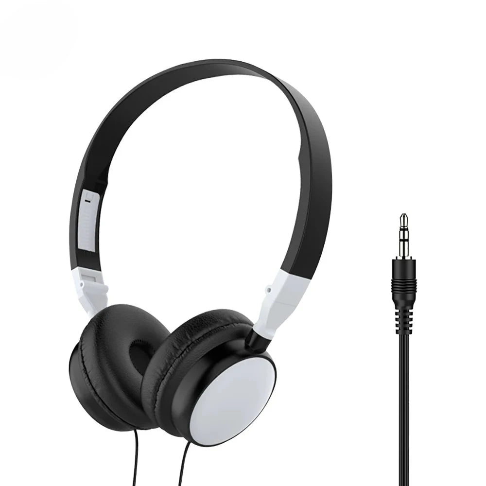Subwoofer Wired Gaming Headset Hifi Sound Quality Foldable Portable 3.5mm Plug Headphones For Pc Game Host All Smartphones Peaceful Pleasures Health and Wellness WHITE