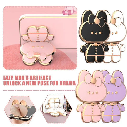 Cute Cat Phone Stand & Finger Holder with Makeup Mirror Phone Stand & Grip Oasis Select