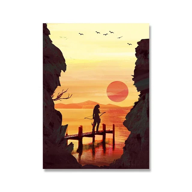Game Art Canvas Poster – Witcher, Horizon Zero Dawn, Knight Wall Art Canvas Wall Art Peaceful Pleasures Health and Wellness 01 20x30cm Unframed