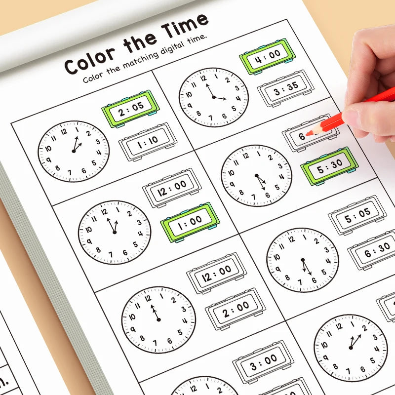32 Page Telling Time Exercise Cognition Book Interactive Game About