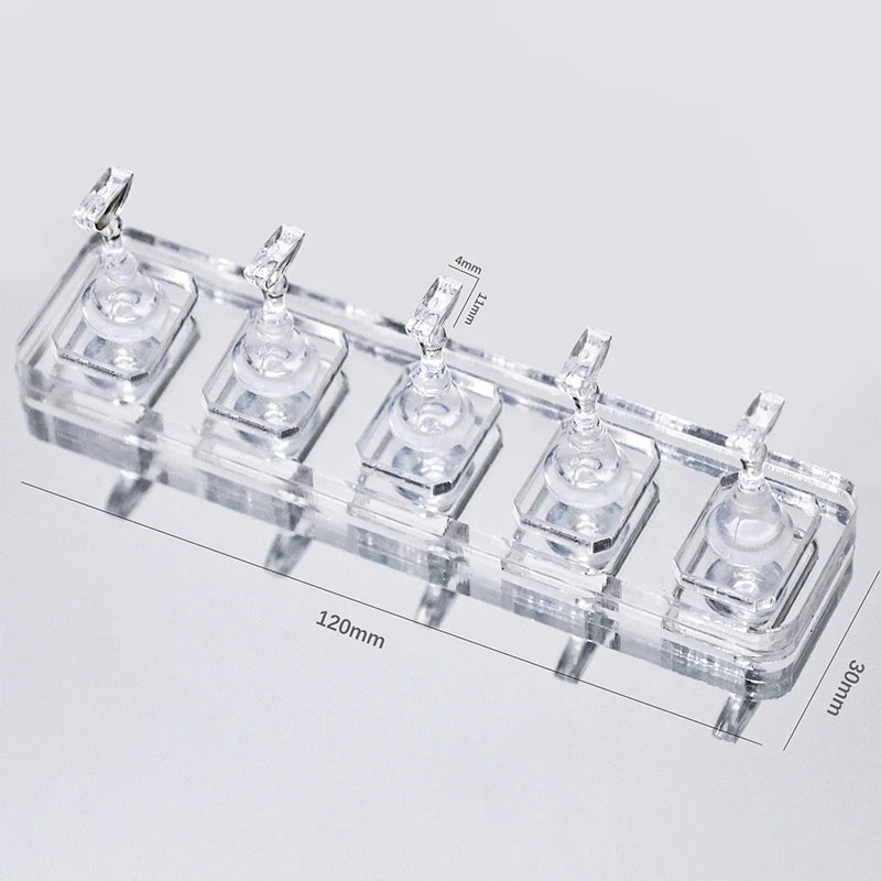 Nail Stand Non-Magnetic False Nail Tips Holder For Cat Eye Gel Press On Nails Display Rack Acrylic Nail Painting 1/5/10 Grids Peaceful Pleasures Health and Wellness 5 octagon