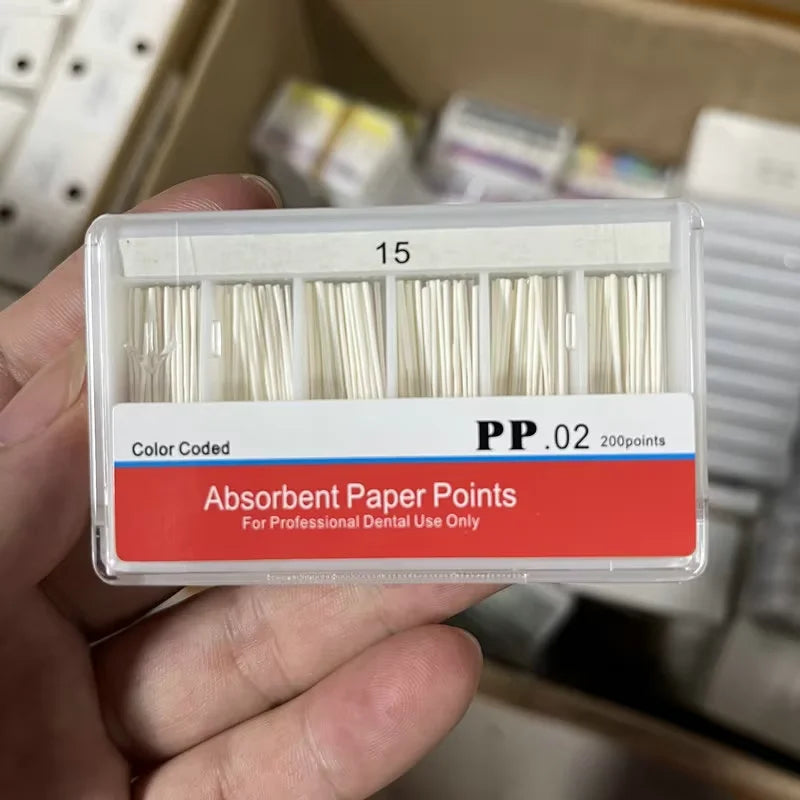 Dental Paper Points 0.02 Taper – 100% Cotton, Sizes 15–80