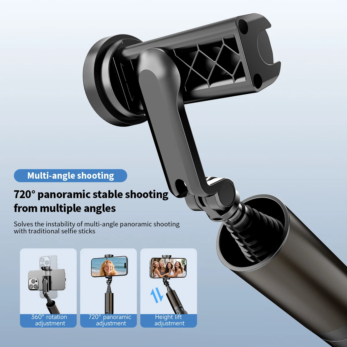 1.7M Portable Selfie Stick Tripod with Auto-Open Mechanism, Bluetooth Remote Control, Extendable Phone Holder for iPhone Android Peaceful Pleasures Health and Wellness