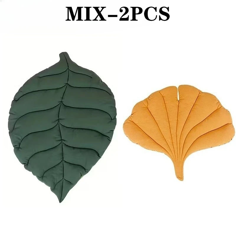 Leaf Shaped Cat & Dog Bed Mat – Soft Washable Non-Slip Cushion