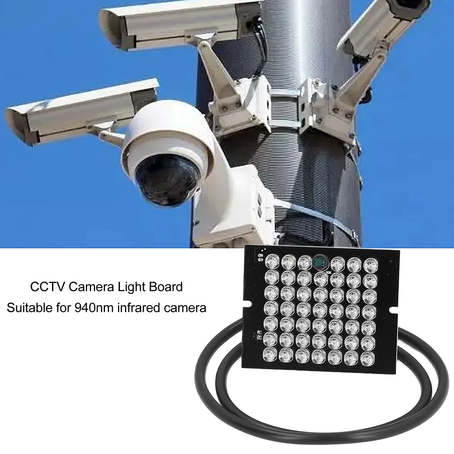940nm Camera Light Board CCTV Camera Auxiliary Lamp High Power DC12V Built in Light Sensor Compact Design for Home Indoor Use Peaceful Pleasures Health and Wellness