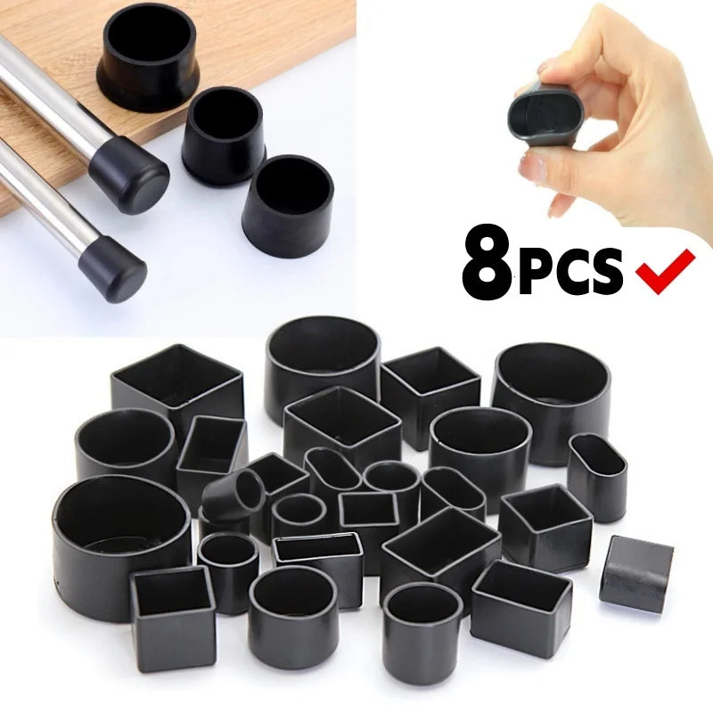 8-Pack Silicone Furniture Leg Caps – Floor Protector Covers