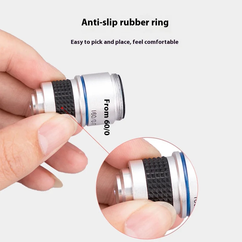 Microscope Optical Lens Universal Metal Accessory 185 Achromatic Objective Lens 4X10X40X100X Magnification Objective Lens Oil Peaceful Pleasures Health and Wellness
