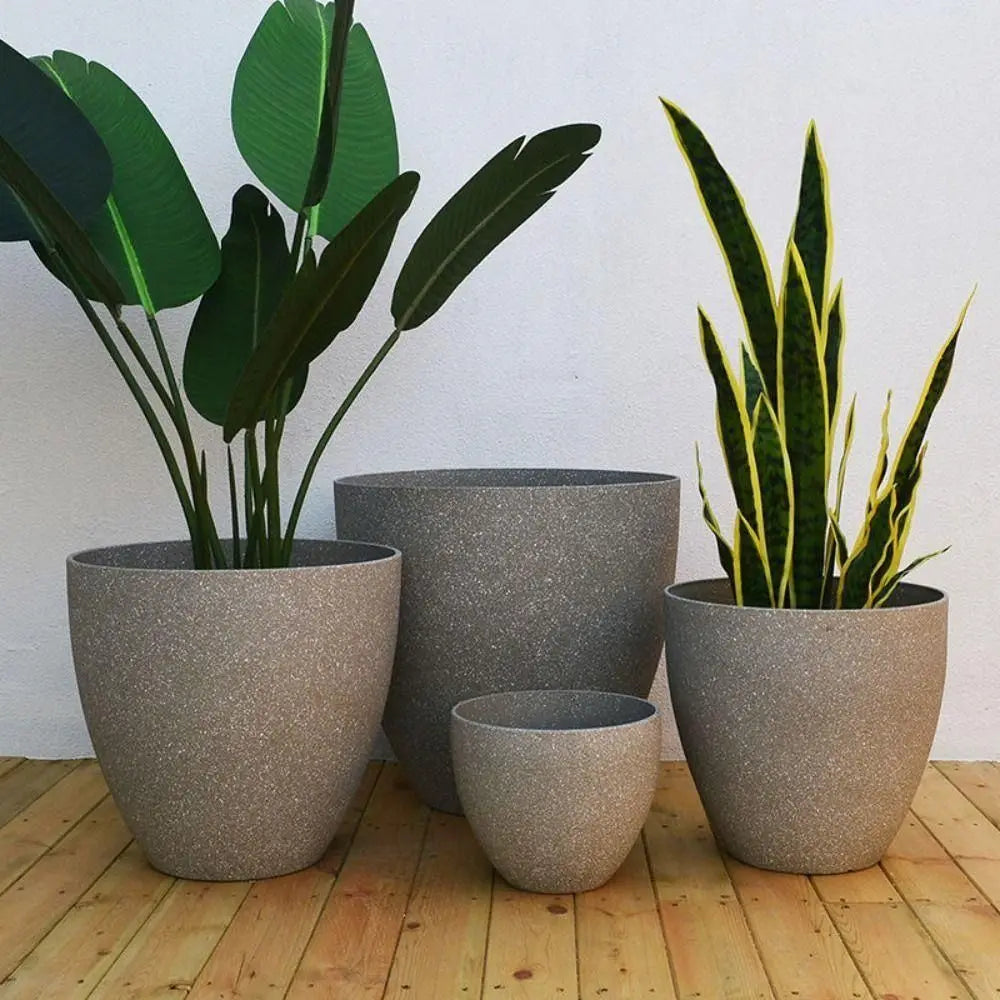 Frosted Stone Bonsai Pot | Large Capacity Indoor Outdoor Planter