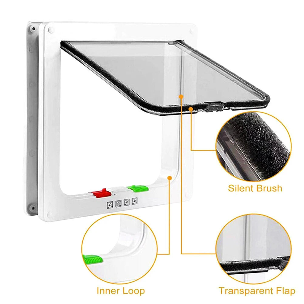 Pet Flap Door with 4-Way Security Lock – Cats & Small Dogs Peaceful Pleasures Health and Wellness