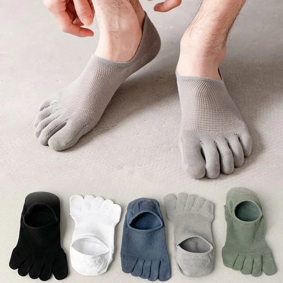7 Pairs of Five Finger Socks for Men and Women, Summer and Autumn Mesh, Breathable,sweat Absorbing,shallow Mouth Invisible Socks Peaceful Pleasures Health and Wellness