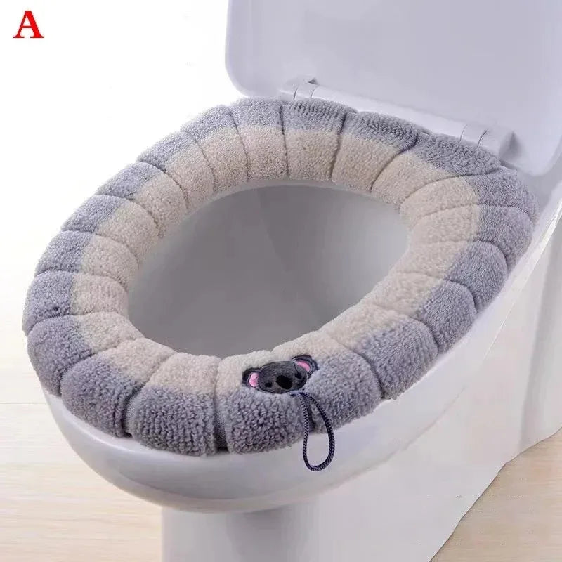 Toilet Seat Cushion Thick Seat Cover Seasonal Universal Household Toilet Seat Toilet Seat Gasket Knitted Toilet Seat Cushion New Peaceful Pleasures Health and Wellness WHITE 1pcs