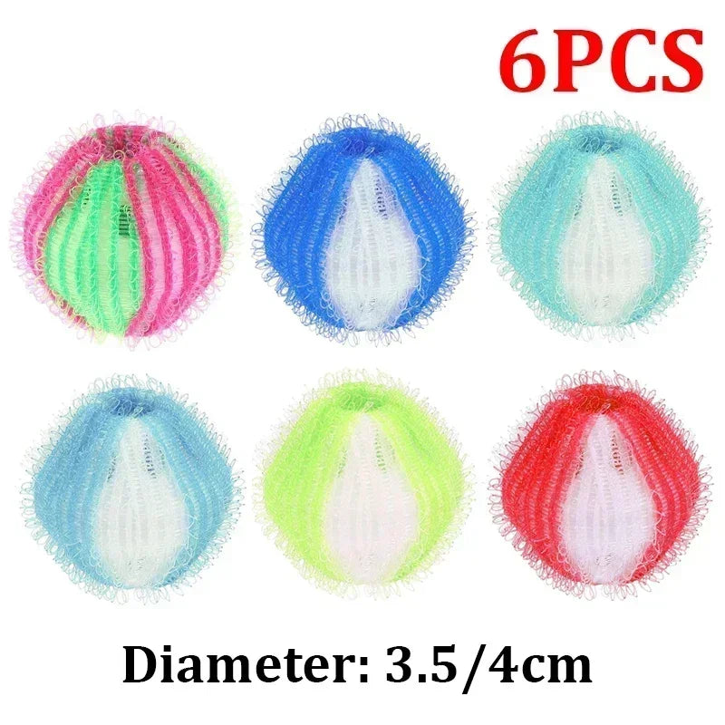 6-Pack Nylon Laundry Balls – Pet Hair & Lint Remover