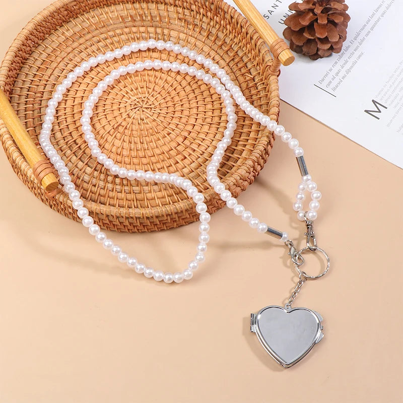 Pearl Chain Necklace & Bag Strap | Heart Pendant, 100cm