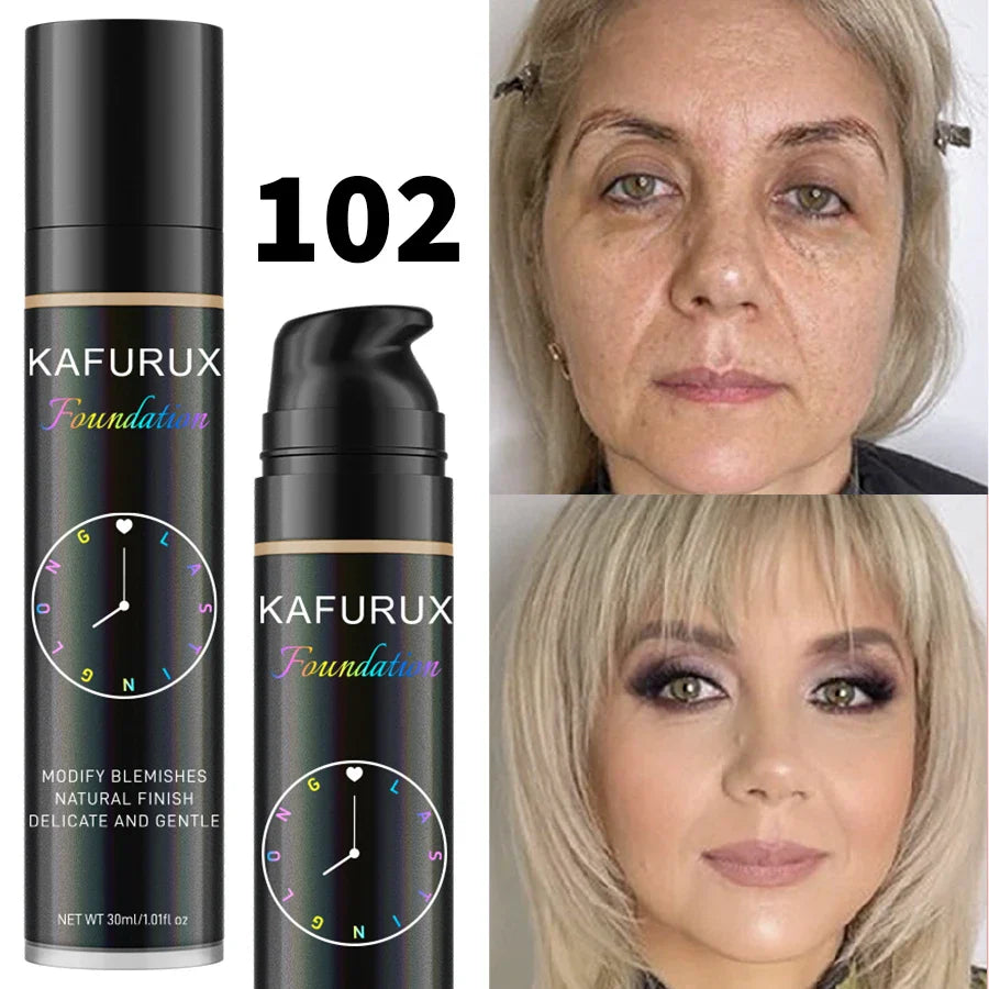 KAFURUX 8-Shade Liquid Foundation – Waterproof Full Coverage