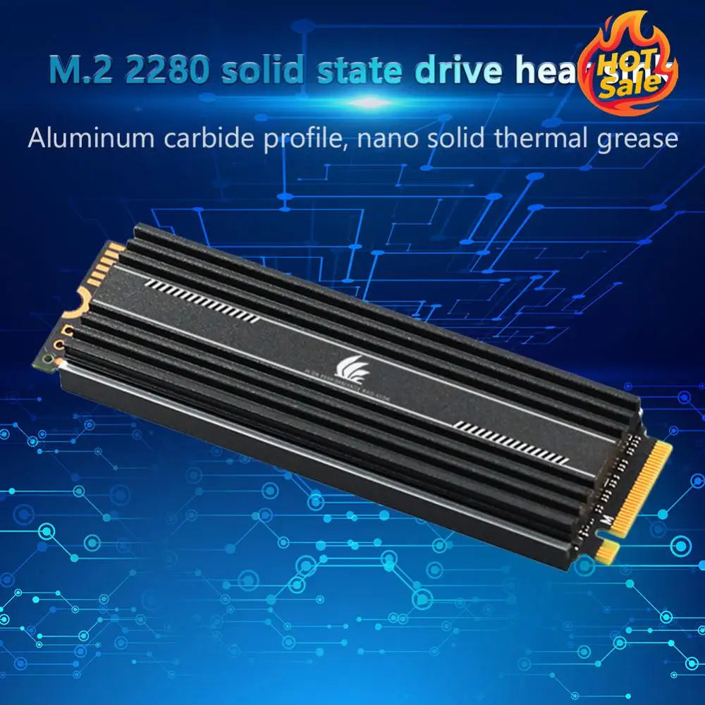 M.2 2280 SSD Aluminum Heat Sink with Thermal Cooling Pads