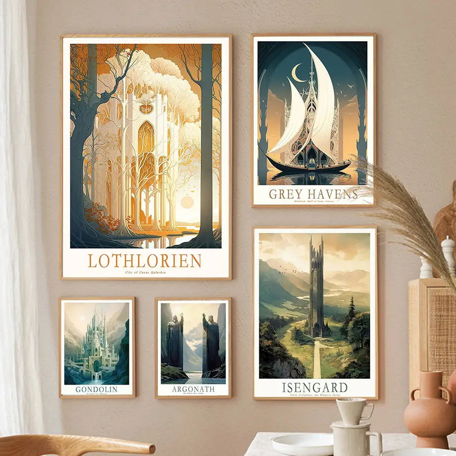 Dark Forest Tower Canvas Wall Art Poster | Nordic Home Decor Canvas Wall Art Peaceful Pleasures Health and Wellness