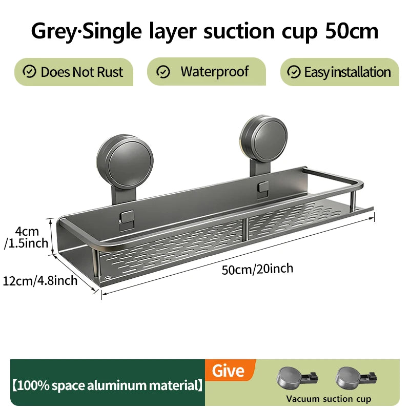 No-Drill Suction Cup Wall Rack | Kitchen & Bathroom Organizer