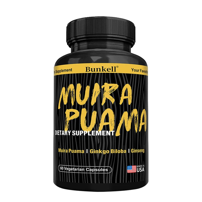 Muira Puama Extract 250mg Capsules with Ginkgo, Ginseng & Ashwagandha - Men’s Health, Energy Balance, Stamina Support, Non-GMO Peaceful Pleasures Health and Wellness 60 count-1 bottle