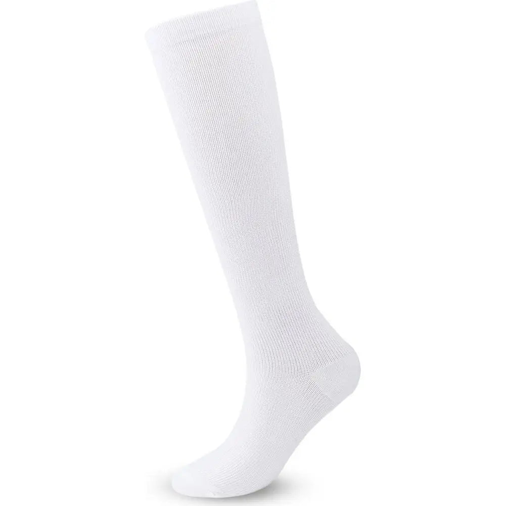 Graduated Compression Stockings – Closed Toe Knee-High Compression Socks for Running, Cycling & Athletic Performance (S–XL) Peaceful Pleasures Health and Wellness white-S