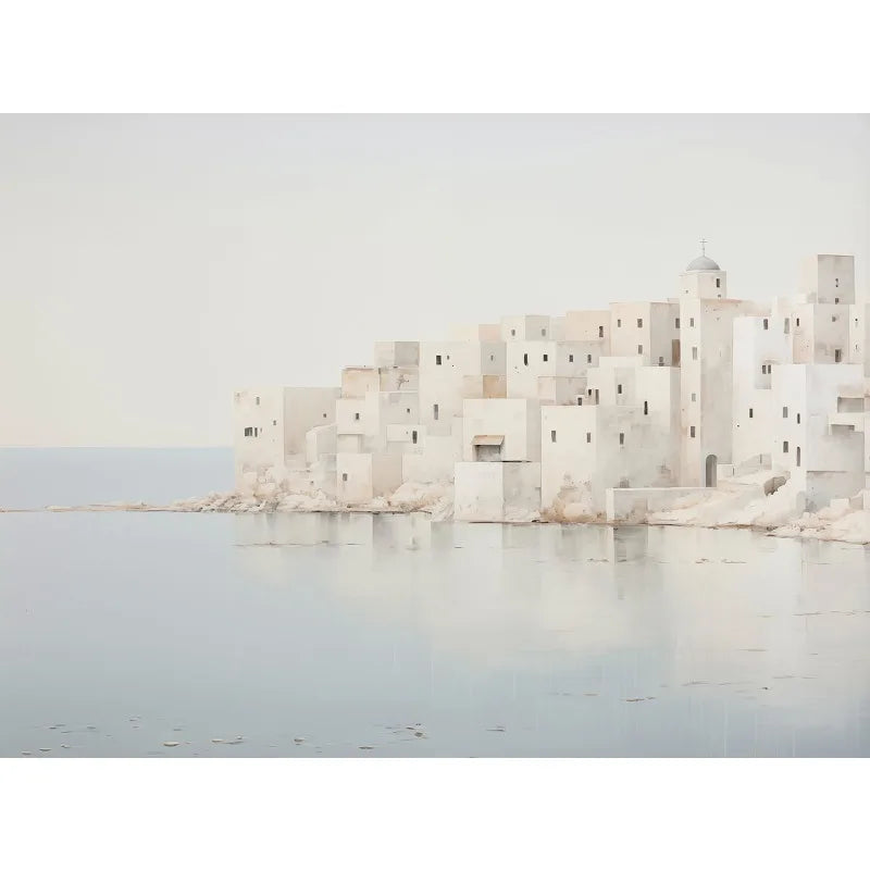 Pastel Coastal Beach Seascape Canvas Wall Art | Sailboat Print Canvas Wall Art Peaceful Pleasures Health and Wellness 3 50x70cm Unframed