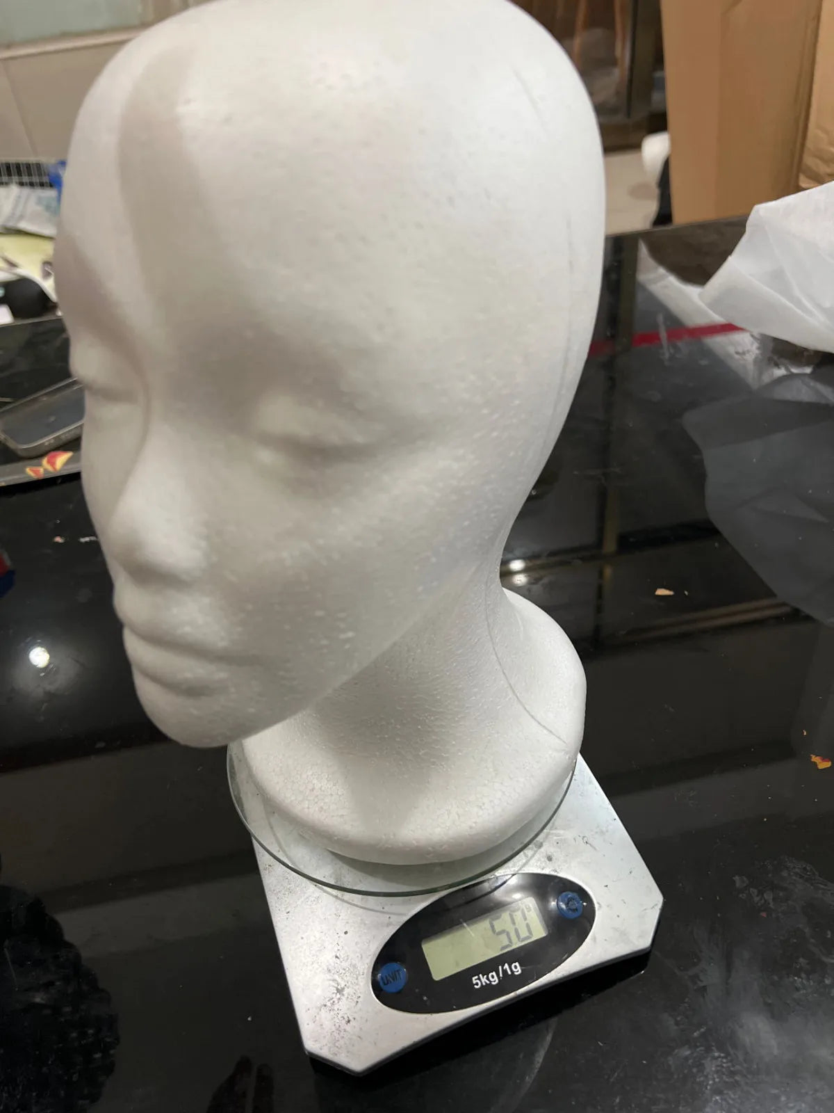 Female Styrofoam Mannequin Manikin Head Model Foam Wig Hair Glasses Display Peaceful Pleasures Health and Wellness