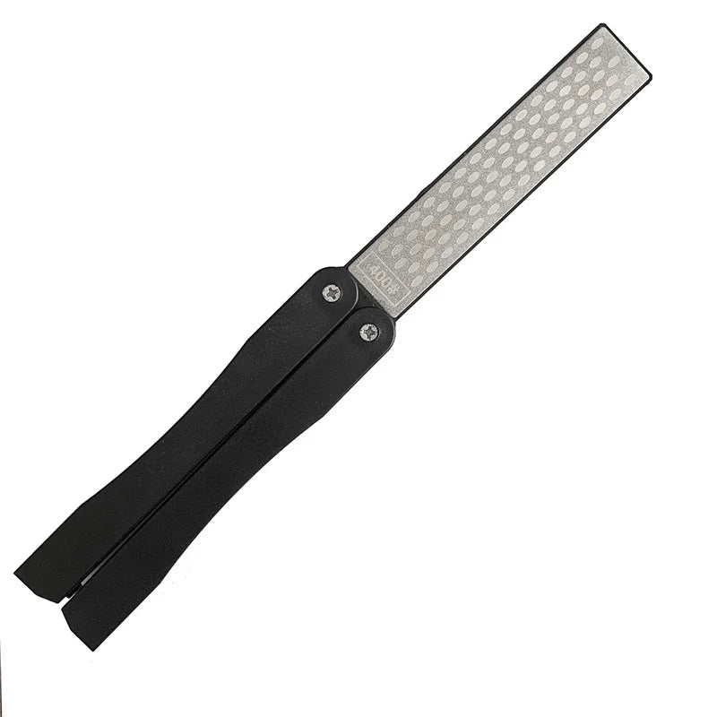 Household Sharpener Double Sided Foldable Pocket Sharpener Diamond Knife Sharpening Stone Kitchen Tool Accessory Peaceful Pleasures Health and Wellness black M