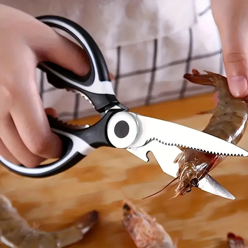 Multifunctional Heavy-Duty Stainless Steel Kitchen Scissors for Food - Ideal for Pizza And Salad Cutting Peaceful Pleasures Health and Wellness