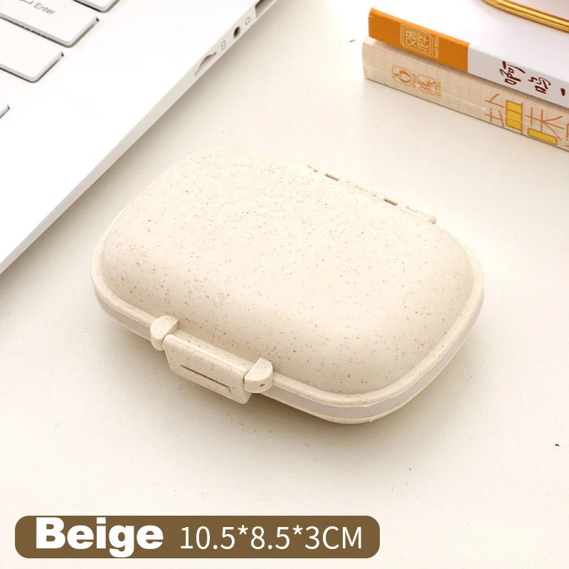 Mini Portable Pills Organizer Case 8 Grids Pill Box Tablet Storage Container Weekly Medicine Pill's Box Pill Case Drug Dispense Peaceful Pleasures Health and Wellness