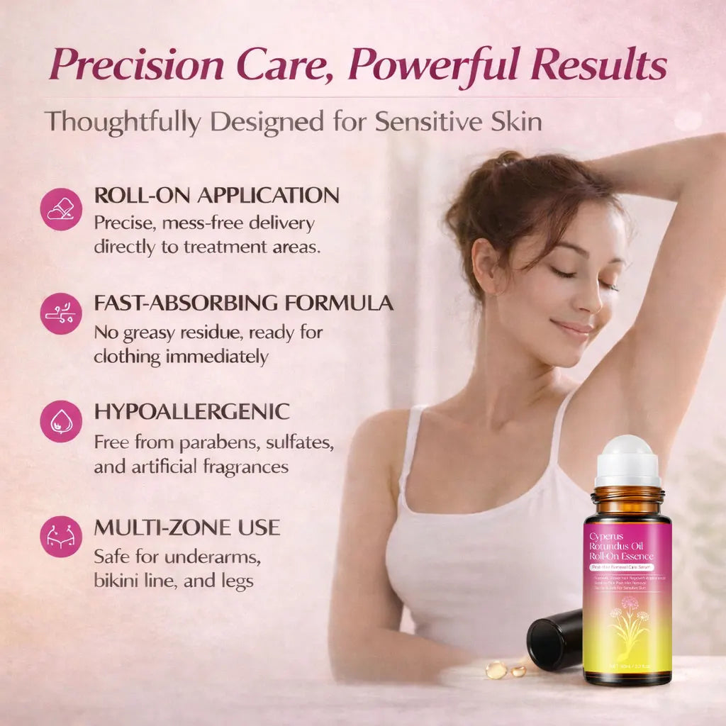Cyperus Rotundus Oil Roll On, Natural Cyprus Cypress Rotundus Oil for Hair Removal, Reduces Unwanted Hair Growth, Soothes Skin Peaceful Pleasures Health and Wellness